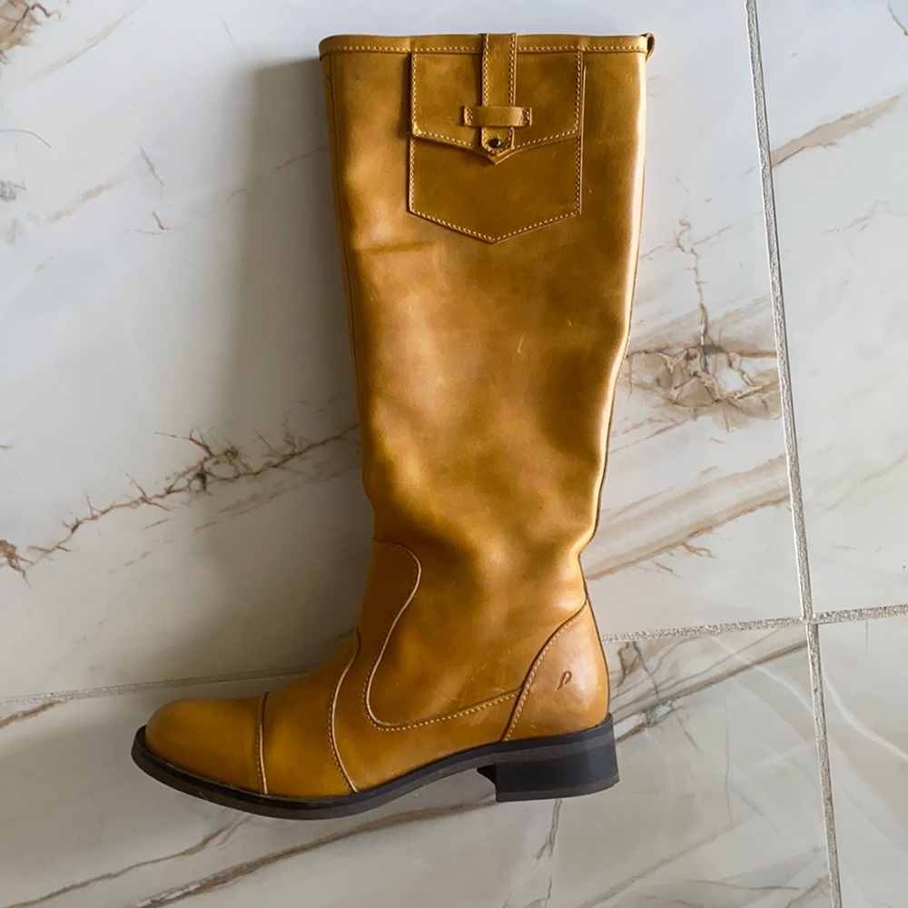 Handcrafted yellow boots